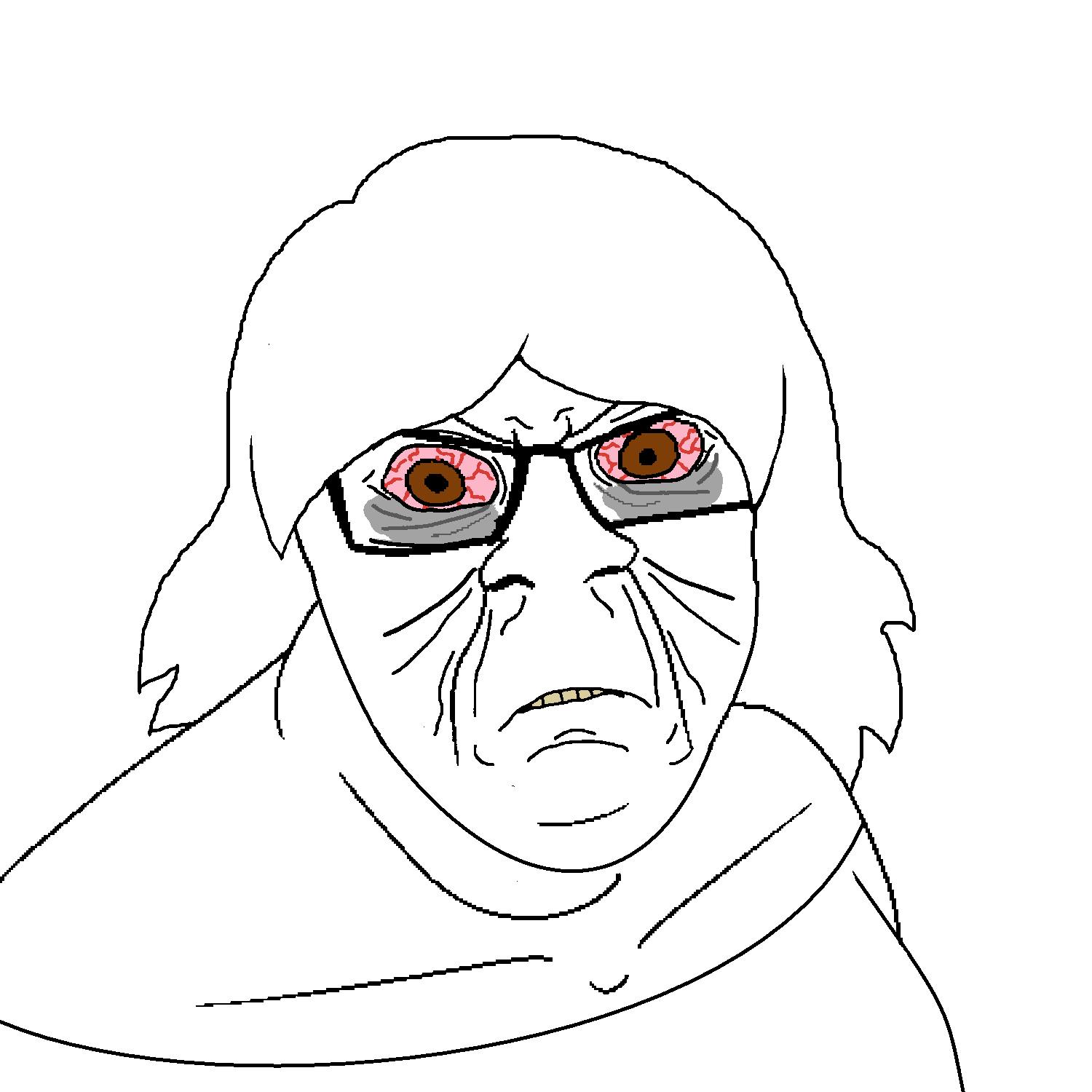 Angry bags under eyes bloodshot eyes female female feraljak feraljak long hair tired woman wri