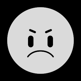 Angry emoticon flat monochrome