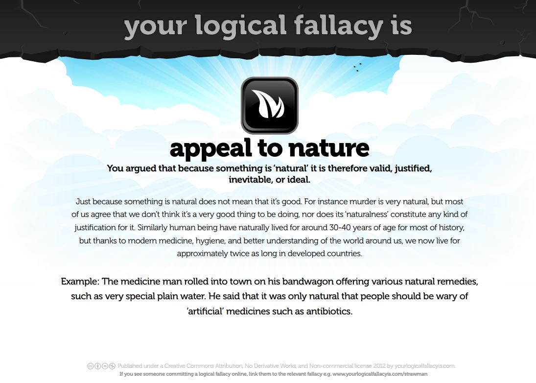 Appeal to nature logical fallacy