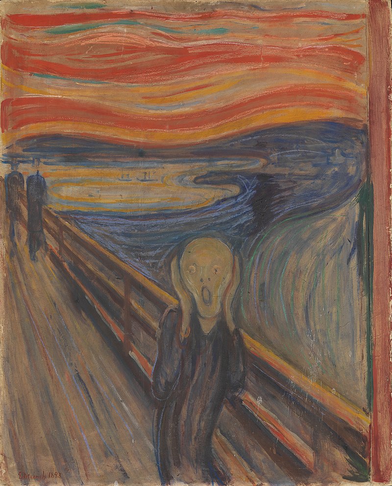 Edvard Munch 1893 The Scream oil tempera and pastel on cardboard 91 x 73 cm National Gal