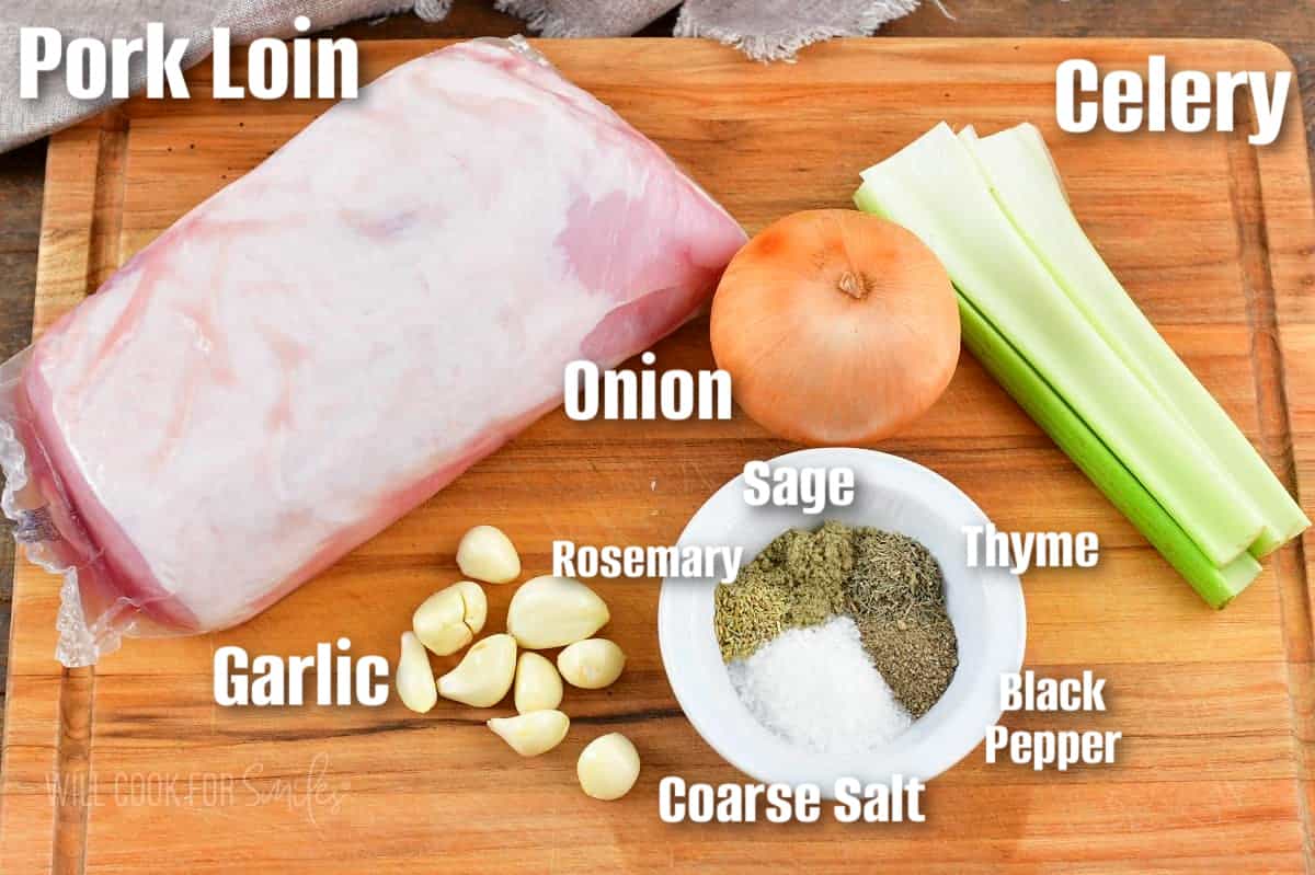 Garlic Pork Loin labeled ingredients
