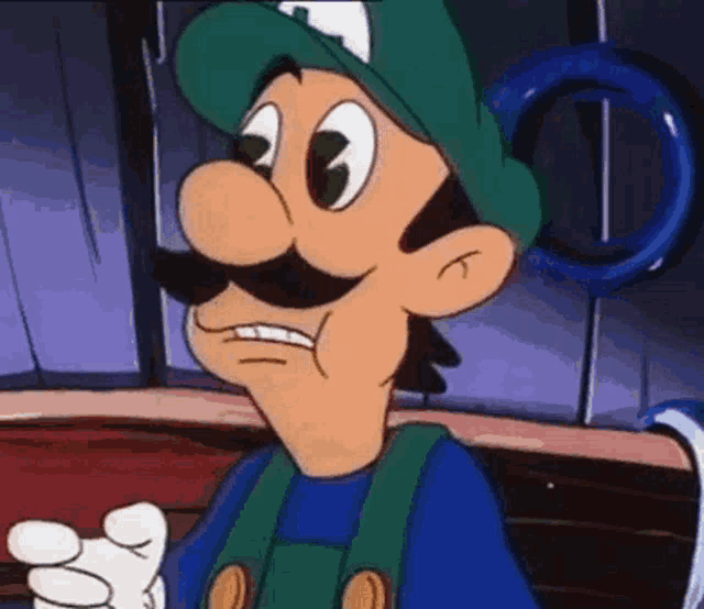 Luigi eating garlic