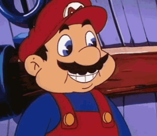 Mario eating garlic