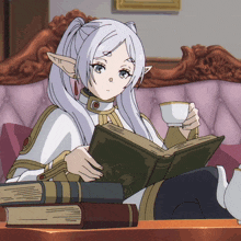 Sousou no frieren drinking tea